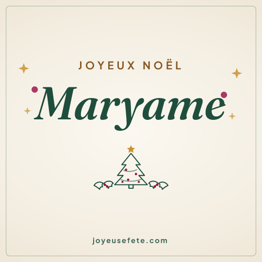 Image carrée « Joyeux Noël Maryame » pour WhatsApp