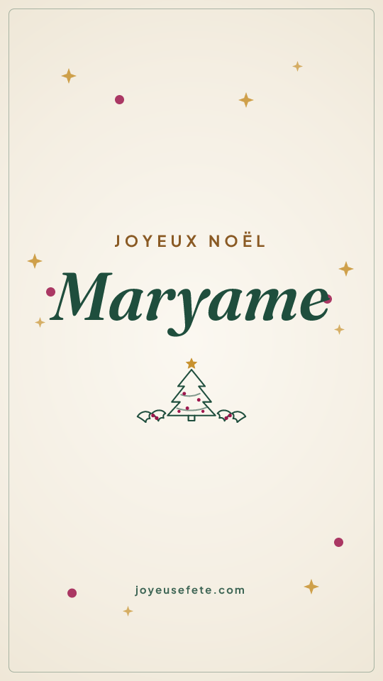 Image « Joyeux Noël Maryame » au format story