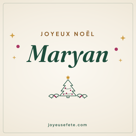 Image carrée « Joyeux Noël Maryan » pour WhatsApp