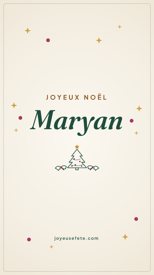 Image « Joyeux Noël Maryan » au format story