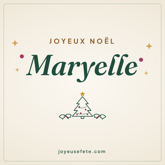 Image carrée « Joyeux Noël Maryelle » pour WhatsApp