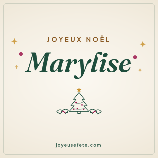 Image carrée « Joyeux Noël Marylise » pour WhatsApp