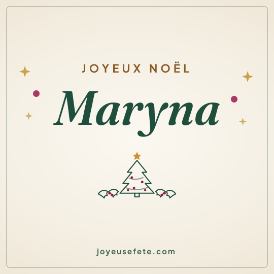 Image carrée « Joyeux Noël Maryna » pour WhatsApp