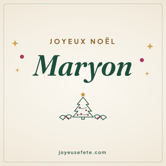 Image carrée « Joyeux Noël Maryon » pour WhatsApp