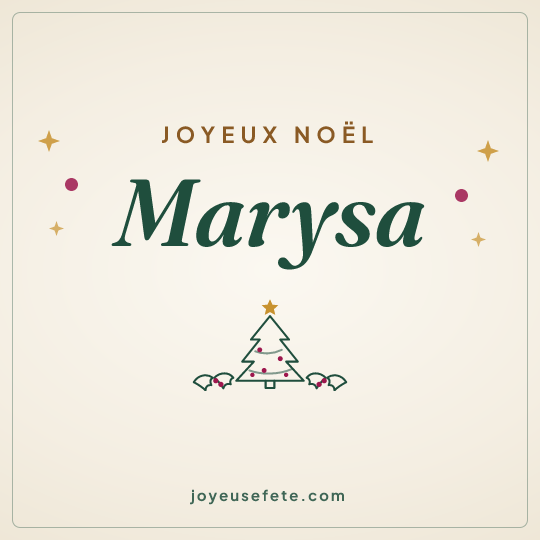 Image carrée « Joyeux Noël Marysa » pour WhatsApp