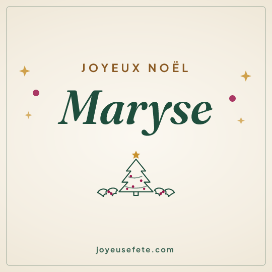 Image carrée « Joyeux Noël Maryse » pour WhatsApp