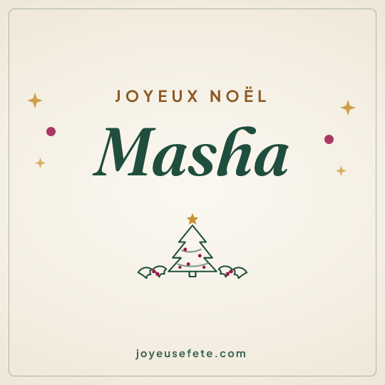 Image carrée « Joyeux Noël Masha » pour WhatsApp