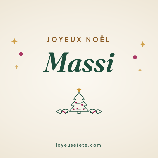 Image carrée « Joyeux Noël Massi » pour WhatsApp