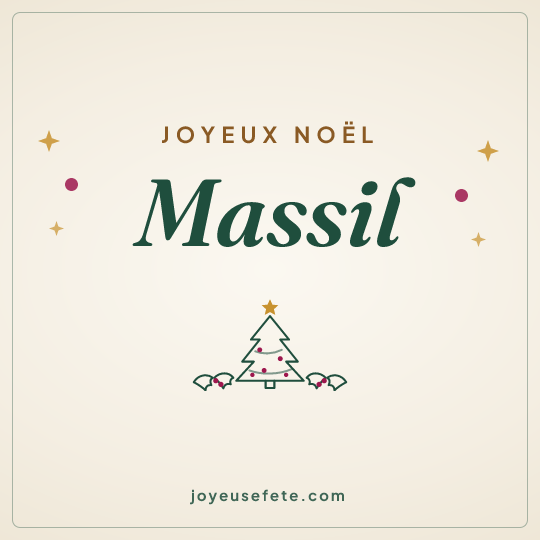 Image carrée « Joyeux Noël Massil » pour WhatsApp