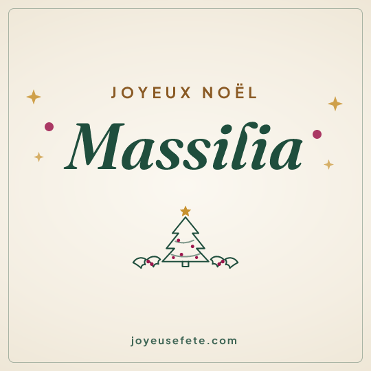 Image carrée « Joyeux Noël Massilia » pour WhatsApp