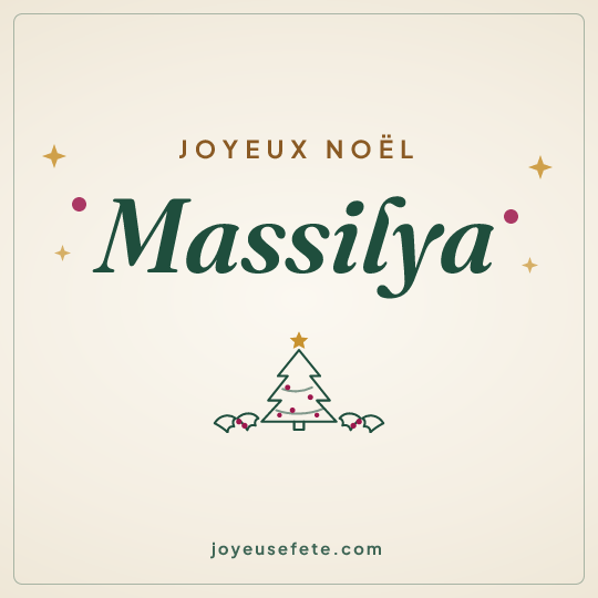 Image carrée « Joyeux Noël Massilya » pour WhatsApp