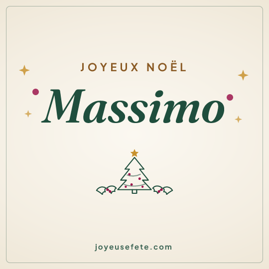 Image carrée « Joyeux Noël Massimo » pour WhatsApp