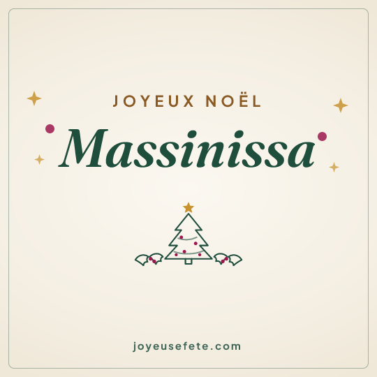 Image carrée « Joyeux Noël Massinissa » pour WhatsApp