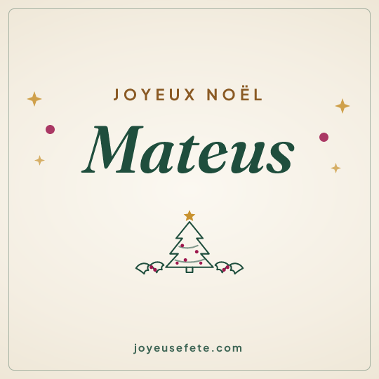 Image carrée « Joyeux Noël Mateus » pour WhatsApp
