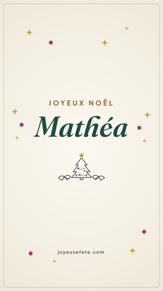 Image « Joyeux Noël Mathéa » au format story