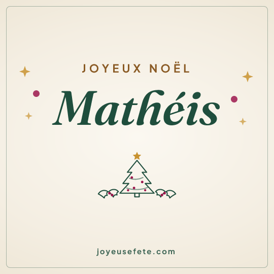 Image carrée « Joyeux Noël Mathéis » pour WhatsApp