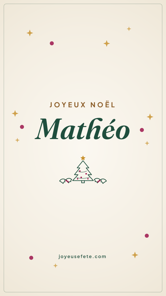 Image « Joyeux Noël Mathéo » au format story