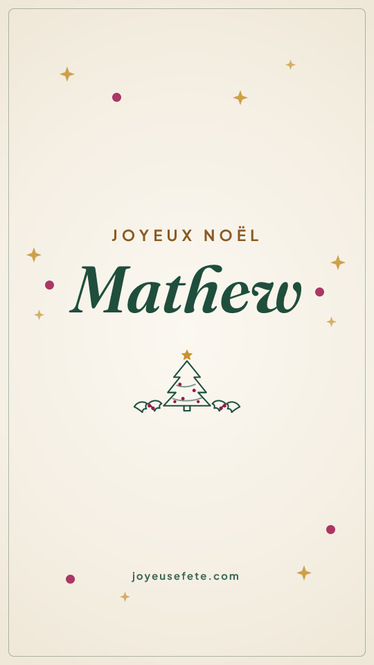 Image « Joyeux Noël Mathew » au format story
