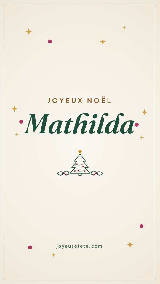 Image « Joyeux Noël Mathilda » au format story