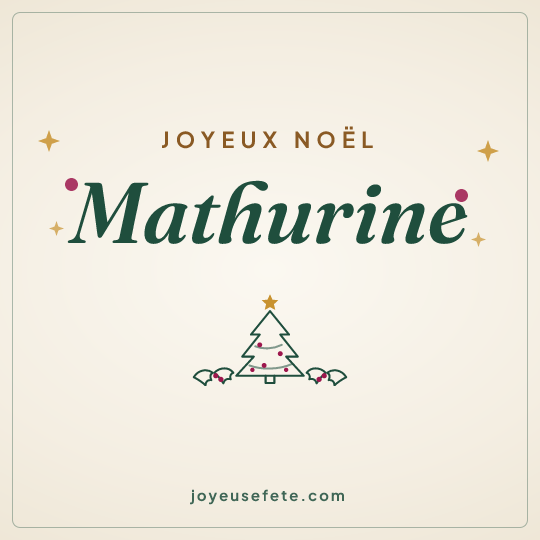 Image carrée « Joyeux Noël Mathurine » pour WhatsApp