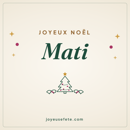 Image carrée « Joyeux Noël Mati » pour WhatsApp