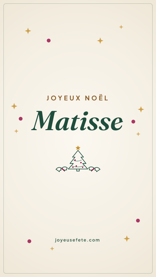 Image « Joyeux Noël Matisse » au format story