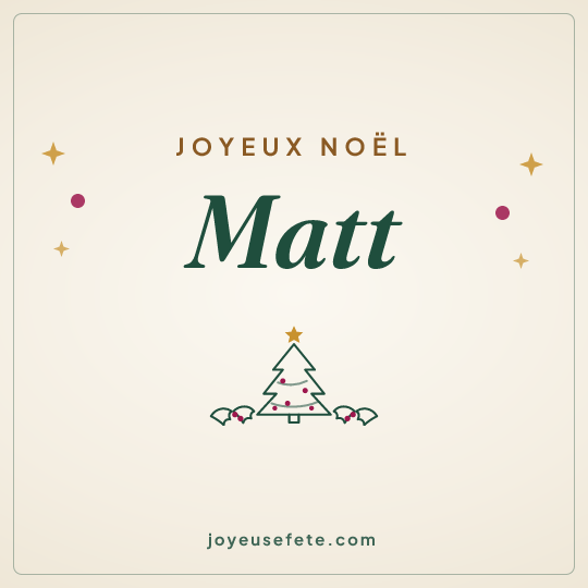 Image carrée « Joyeux Noël Matt » pour WhatsApp