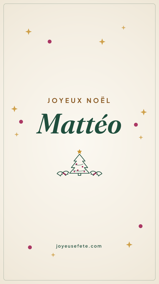Image « Joyeux Noël Mattéo » au format story