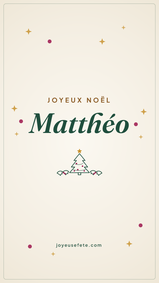 Image « Joyeux Noël Matthéo » au format story