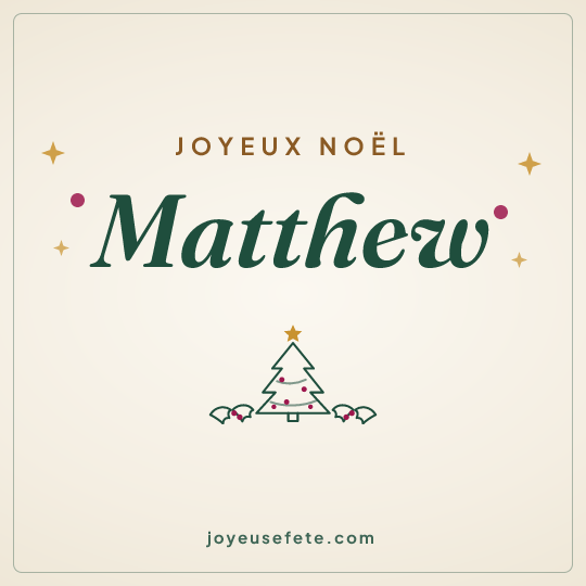 Image carrée « Joyeux Noël Matthew » pour WhatsApp