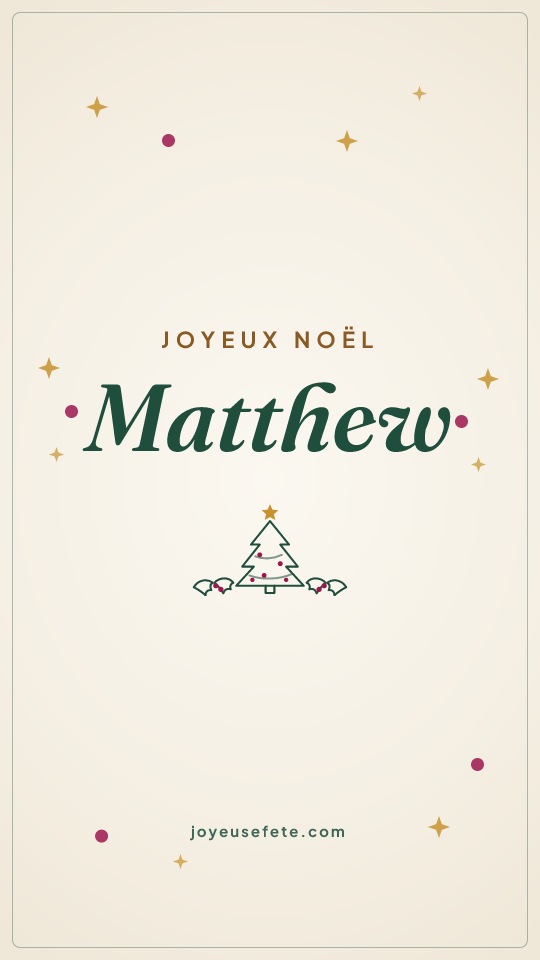Image « Joyeux Noël Matthew » au format story