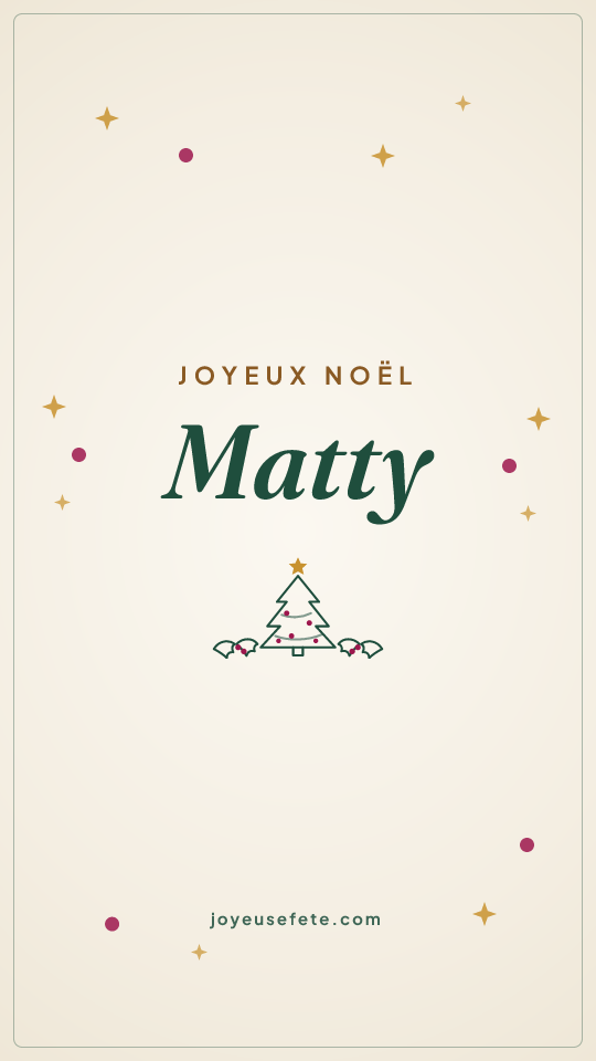Image « Joyeux Noël Matty » au format story