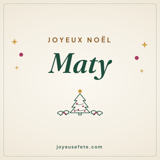 Image carrée « Joyeux Noël Maty » pour WhatsApp