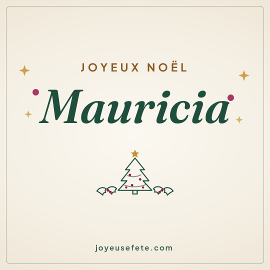 Image carrée « Joyeux Noël Mauricia » pour WhatsApp