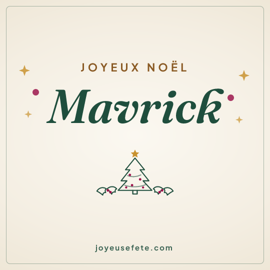 Image carrée « Joyeux Noël Mavrick » pour WhatsApp