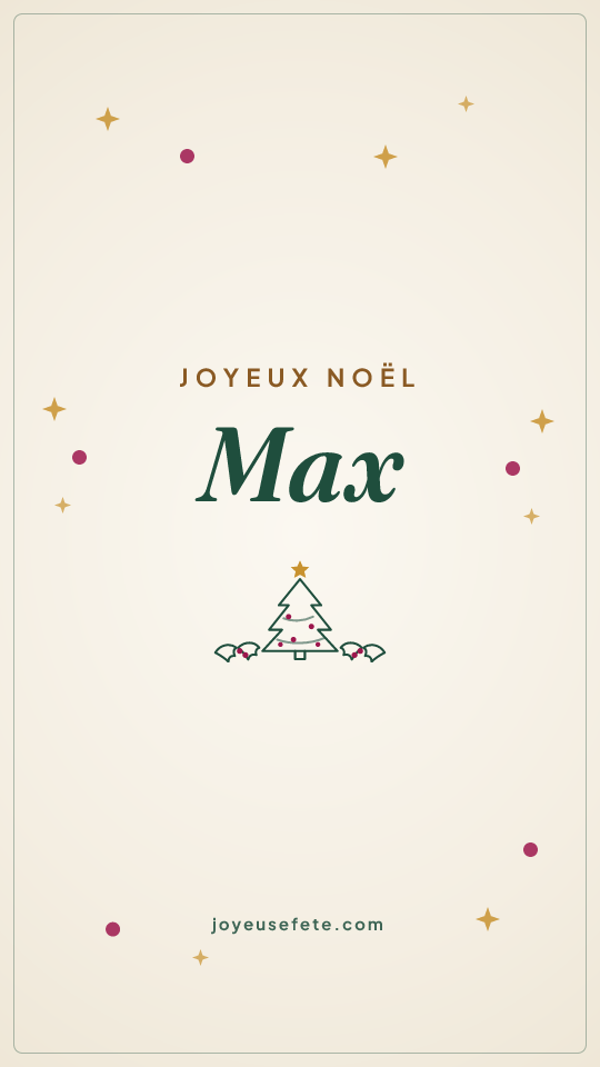 Image « Joyeux Noël Max » au format story