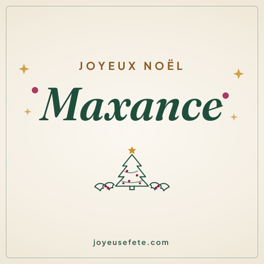 Image carrée « Joyeux Noël Maxance » pour WhatsApp