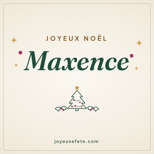 Image carrée « Joyeux Noël Maxence » pour WhatsApp