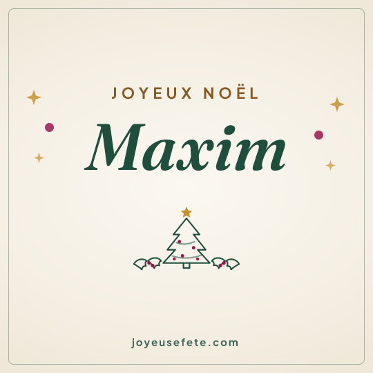 Image carrée « Joyeux Noël Maxim » pour WhatsApp