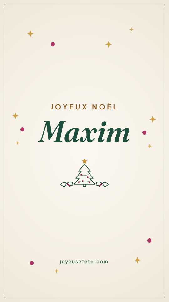 Image « Joyeux Noël Maxim » au format story