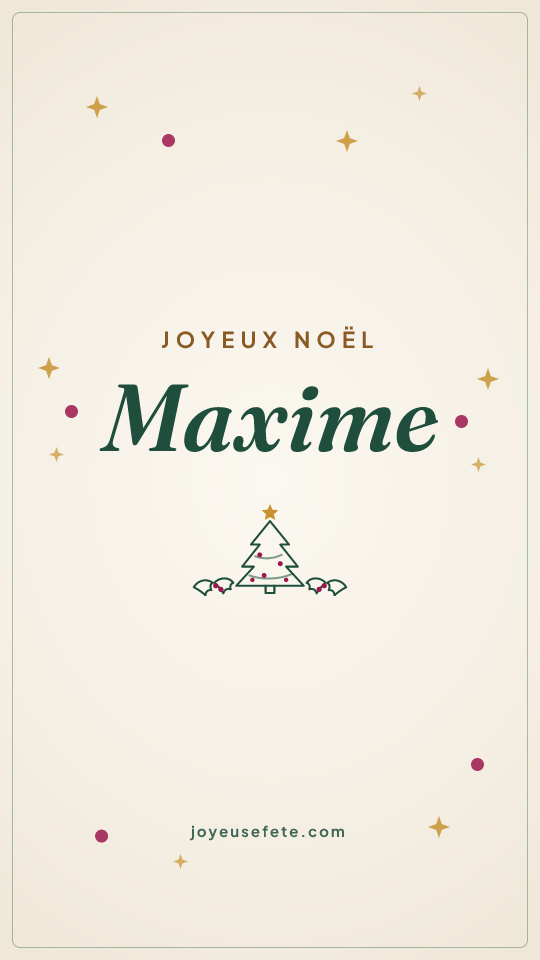 Image « Joyeux Noël Maxime » au format story
