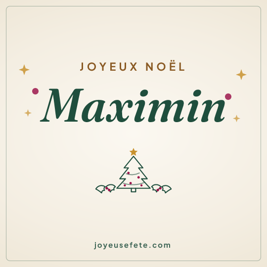 Image carrée « Joyeux Noël Maximin » pour WhatsApp