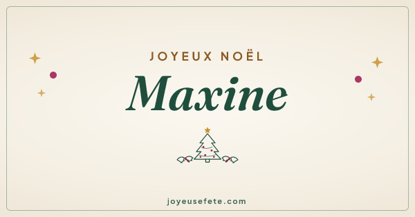Image « Joyeux Noël Maxine » au format large