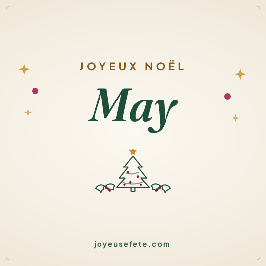 Image carrée « Joyeux Noël May » pour WhatsApp