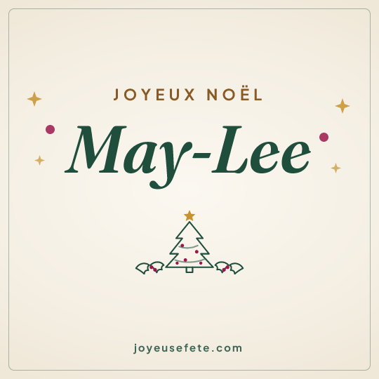 Image carrée « Joyeux Noël May-Lee » pour WhatsApp