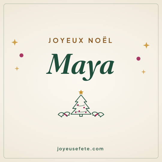Image carrée « Joyeux Noël Maya » pour WhatsApp