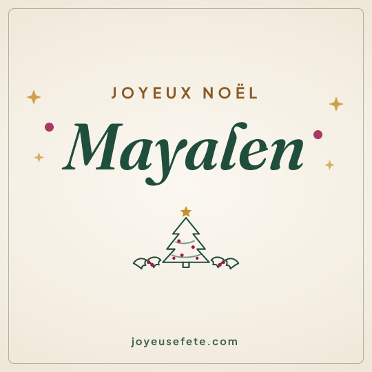 Image carrée « Joyeux Noël Mayalen » pour WhatsApp