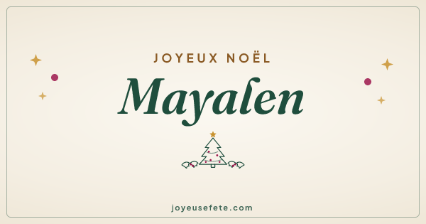 Image « Joyeux Noël Mayalen » au format large