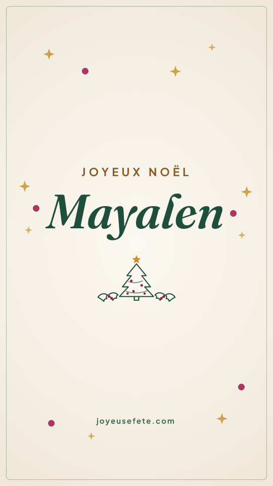 Image « Joyeux Noël Mayalen » au format story