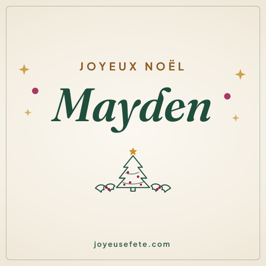 Image carrée « Joyeux Noël Mayden » pour WhatsApp